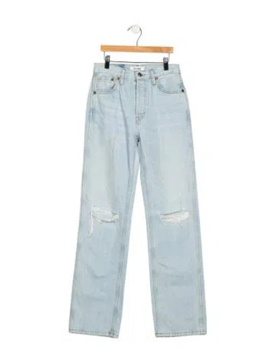Pre-owned Re/done Mid-rise Wide Leg Jeans In Blue