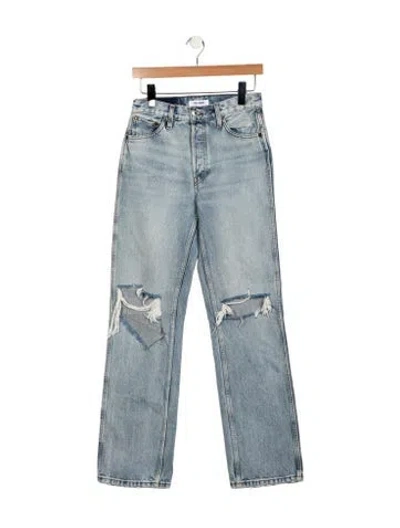 Pre-owned Re/done Mid-rise Wide Leg Jeans In Blue