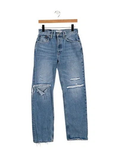 Pre-owned Re/done Mid-rise Wide Leg Jeans In Blue