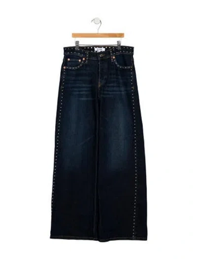 Pre-owned Re/done Mid-rise Wide Leg Jeans In Blue