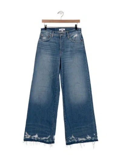 Pre-owned Re/done Mid-rise Wide Leg Jeans In Blue