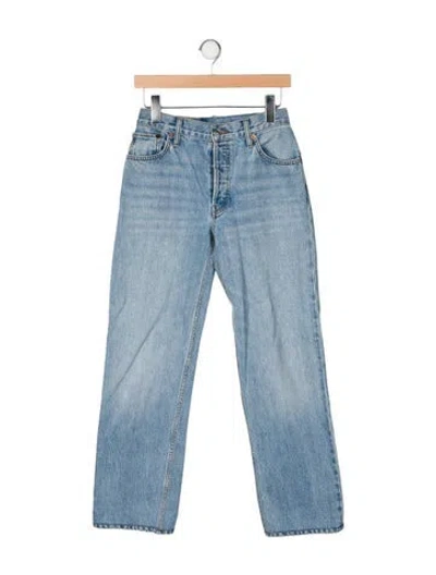 Pre-owned Re/done Mid-rise Wide Leg Jeans In Blue