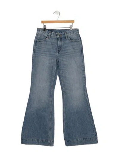 Pre-owned Re/done Mid-rise Wide Leg Jeans In Blue