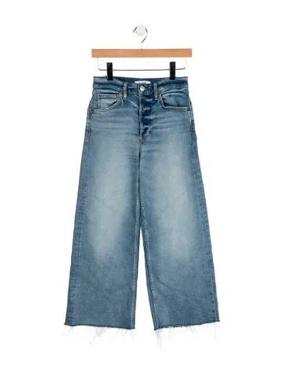 Pre-owned Re/done Mid-rise Wide Leg Jeans In Blue