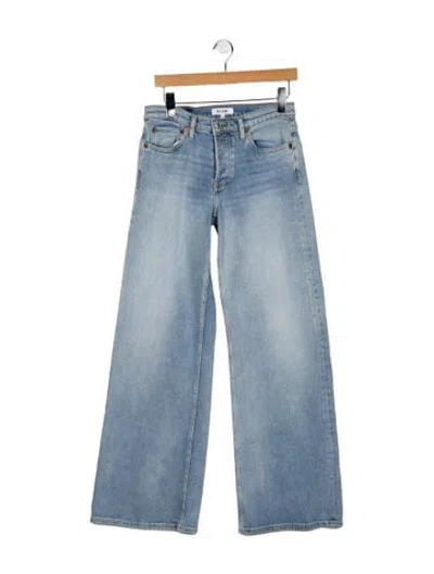 Pre-owned Re/done Mid-rise Wide Leg Jeans In Blue