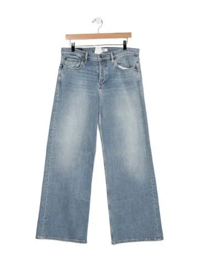 Pre-owned Re/done Mid-rise Wide Leg Jeans In Blue