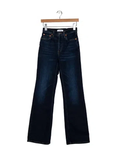 Pre-owned Re/done Mid-rise Wide Leg Jeans In Blue
