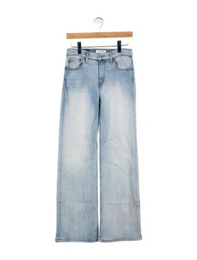 Pre-owned Re/done Mid-rise Wide Leg Jeans In Blue