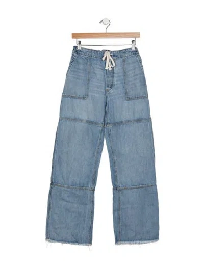 Pre-owned Re/done Mid-rise Wide Leg Jeans In Blue