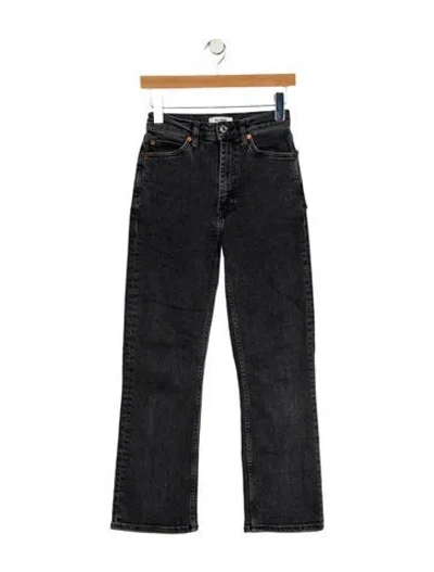 Pre-owned Re/done Mid-rise Wide Leg Jeans In Gray