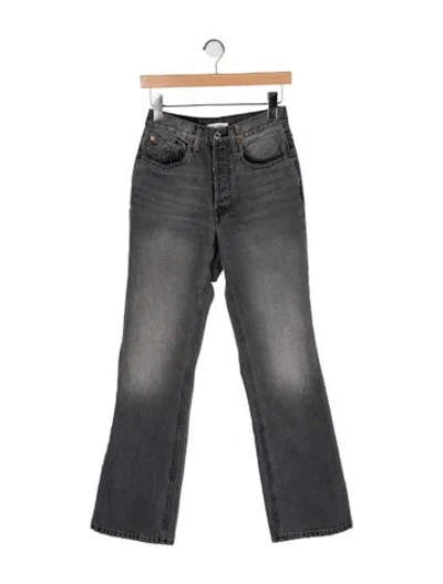 Pre-owned Re/done Mid-rise Wide Leg Jeans In Gray