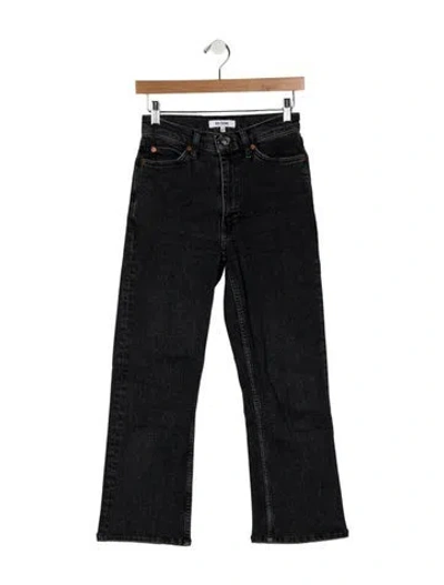 Pre-owned Re/done Mid-rise Wide Leg Jeans In Gray