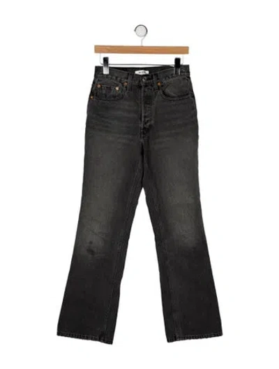 Pre-owned Re/done Mid-rise Wide Leg Jeans In Gray