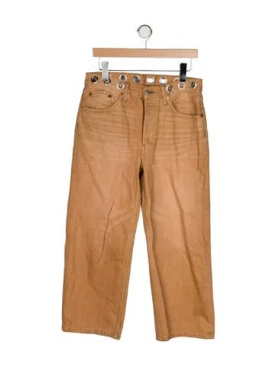 Pre-owned Re/done Mid-rise Wide Leg Jeans In Neutral