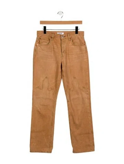 Pre-owned Re/done Mid-rise Wide Leg Jeans In Neutral