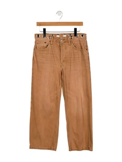 Pre-owned Re/done Mid-rise Wide Leg Jeans In Neutral