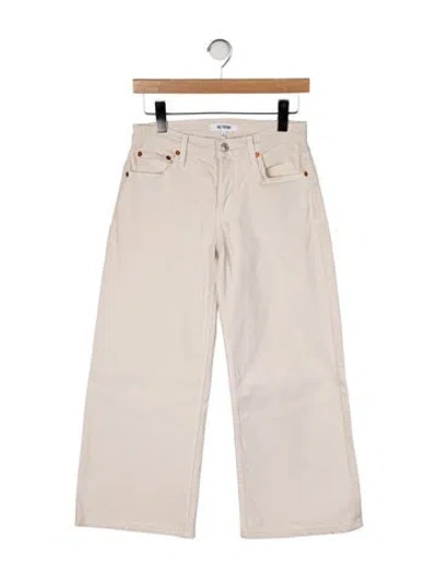 Pre-owned Re/done Mid-rise Wide Leg Jeans In Neutral