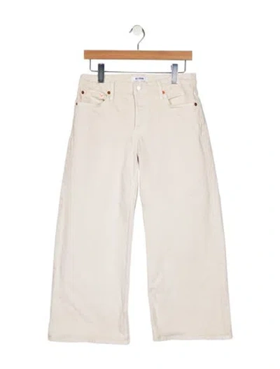Pre-owned Re/done Mid-rise Wide Leg Jeans In Neutrals