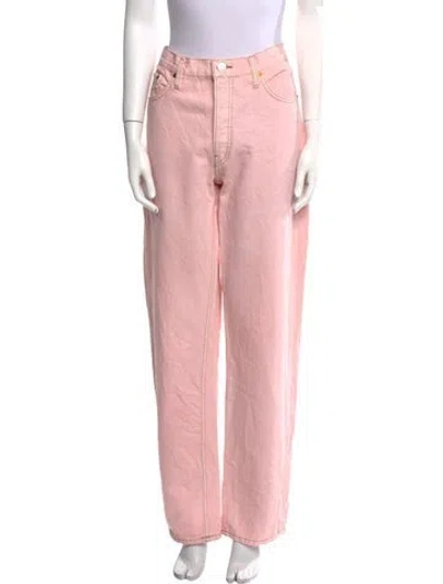 Pre-owned Re/done Mid-rise Wide Leg Jeans In Pink