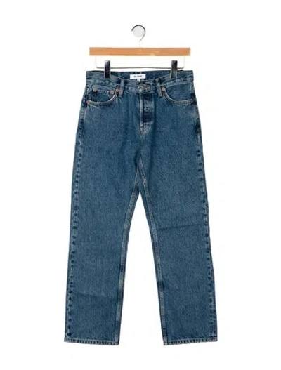 Pre-owned Re/done Mid-rise Wide Leg Jeans W/ Tags In Blue