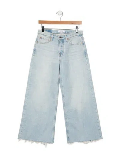 Pre-owned Re/done Mid-rise Wide Leg Jeans W/ Tags In Blue