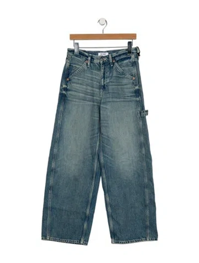 Pre-owned Re/done Mid-rise Wide Leg Jeans W/ Tags In Blue