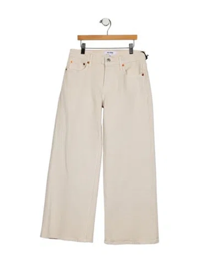 Pre-owned Re/done Mid-rise Wide Leg Jeans W/ Tags In White