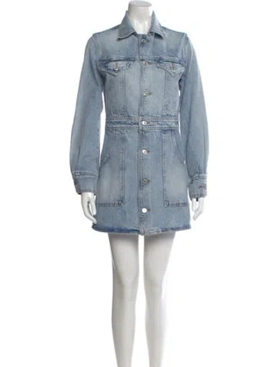 Pre-owned Re/done Mini Dress In Blue