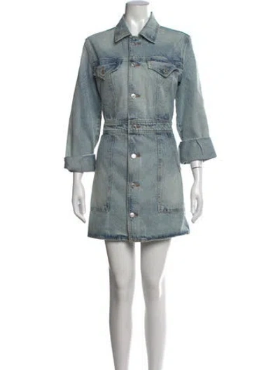 Pre-owned Re/done Mini Dress In Blue