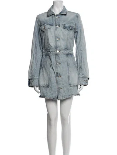 Pre-owned Re/done Mini Dress In Blue