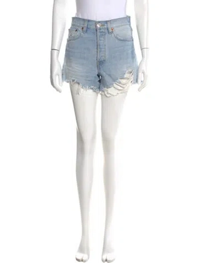 Pre-owned Re/done Mini Shorts In Blue