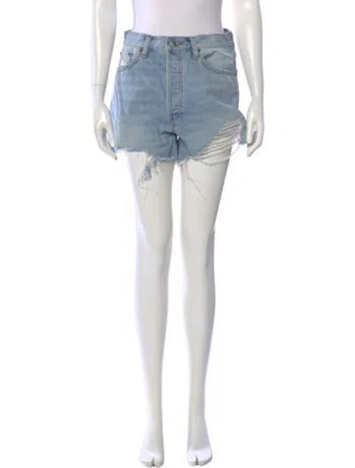 Pre-owned Re/done Mini Shorts In Blue
