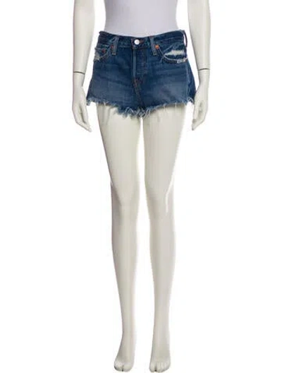 Pre-owned Re/done Mini Shorts In Blue