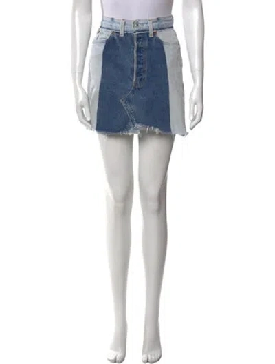 Pre-owned Re/done Mini Shorts In Blue