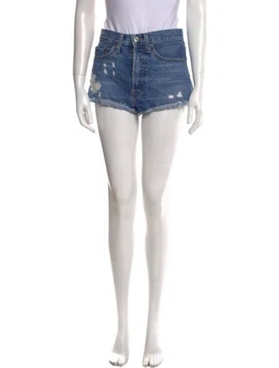 Pre-owned Re/done Mini Shorts In Blue