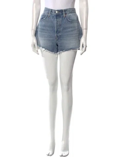 Pre-owned Re/done Mini Shorts In Blue