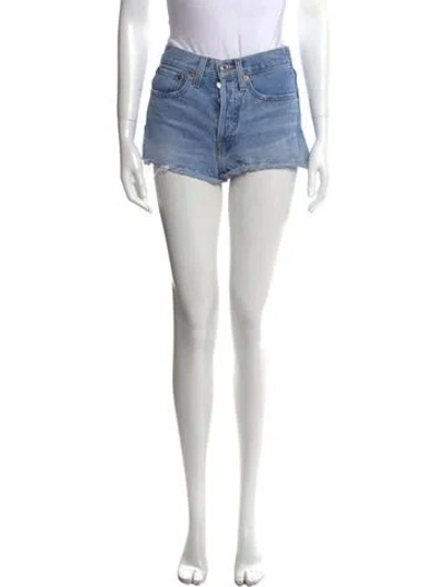 Pre-owned Re/done Mini Shorts In Blue