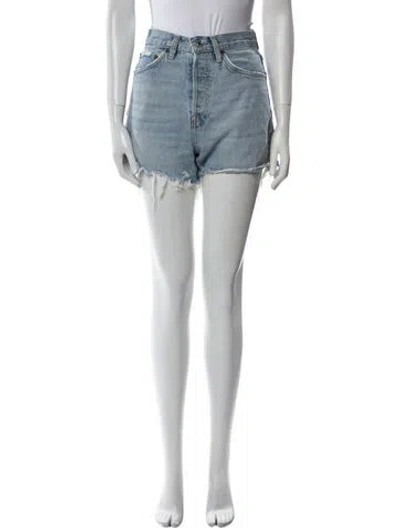 Pre-owned Re/done Mini Shorts In Blue