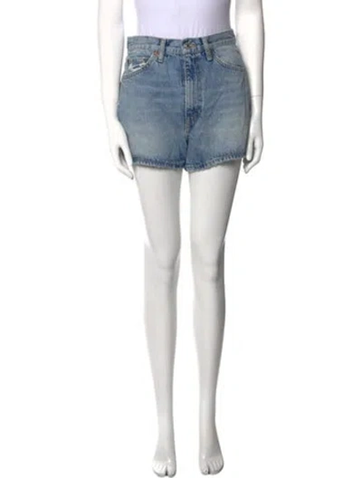 Pre-owned Re/done Mini Shorts In Blue