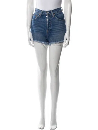 Pre-owned Re/done Mini Shorts In Blue