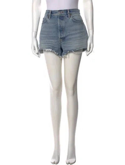 Pre-owned Re/done Mini Shorts In Blue