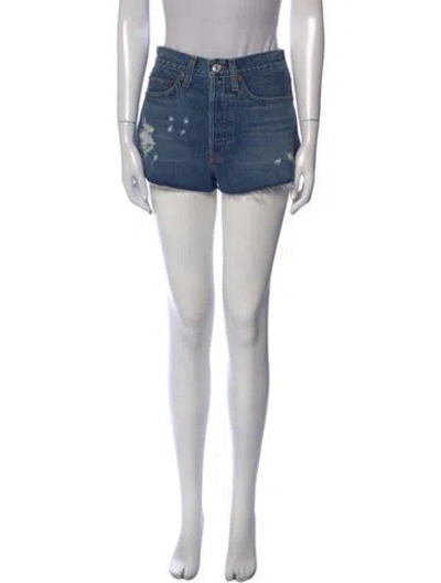 Pre-owned Re/done Mini Shorts In Blue