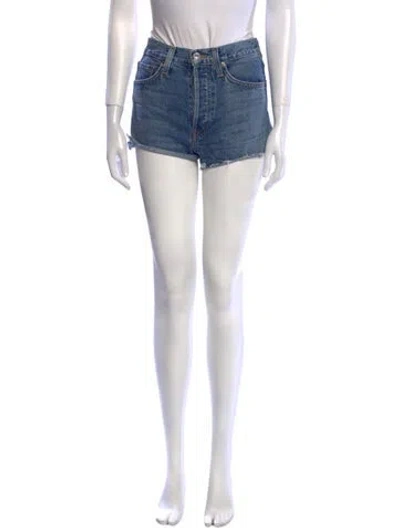 Pre-owned Re/done Mini Shorts In Blue