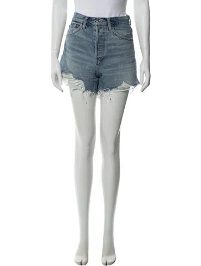 Pre-owned Re/done Mini Shorts In Blue
