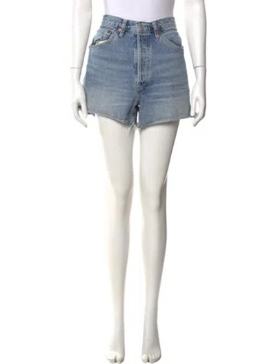Pre-owned Re/done Mini Shorts In Blue