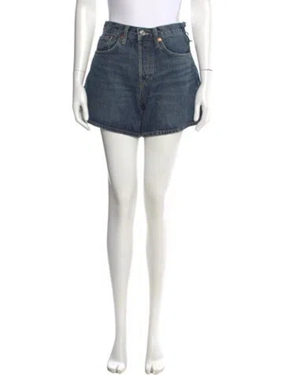 Pre-owned Re/done Mini Shorts In Blue
