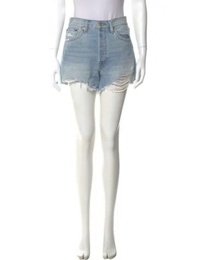 Pre-owned Re/done Mini Shorts In Blue