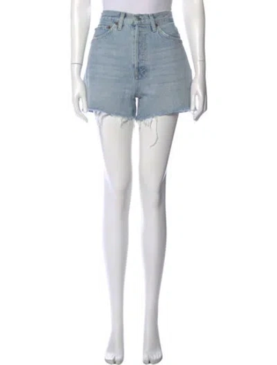 Pre-owned Re/done Mini Shorts In Blue