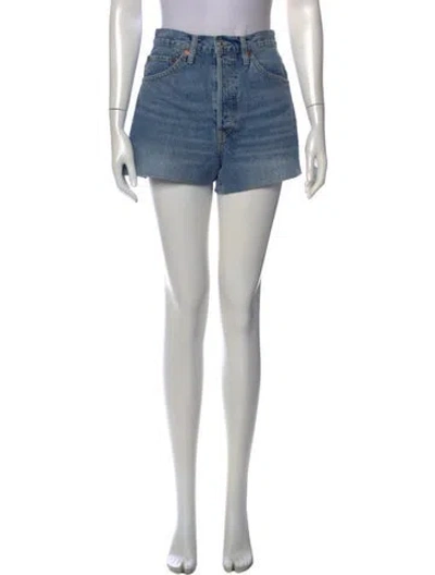 Pre-owned Re/done Mini Shorts In Blue