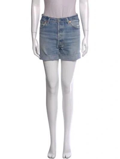 Pre-owned Re/done Mini Shorts In Blue
